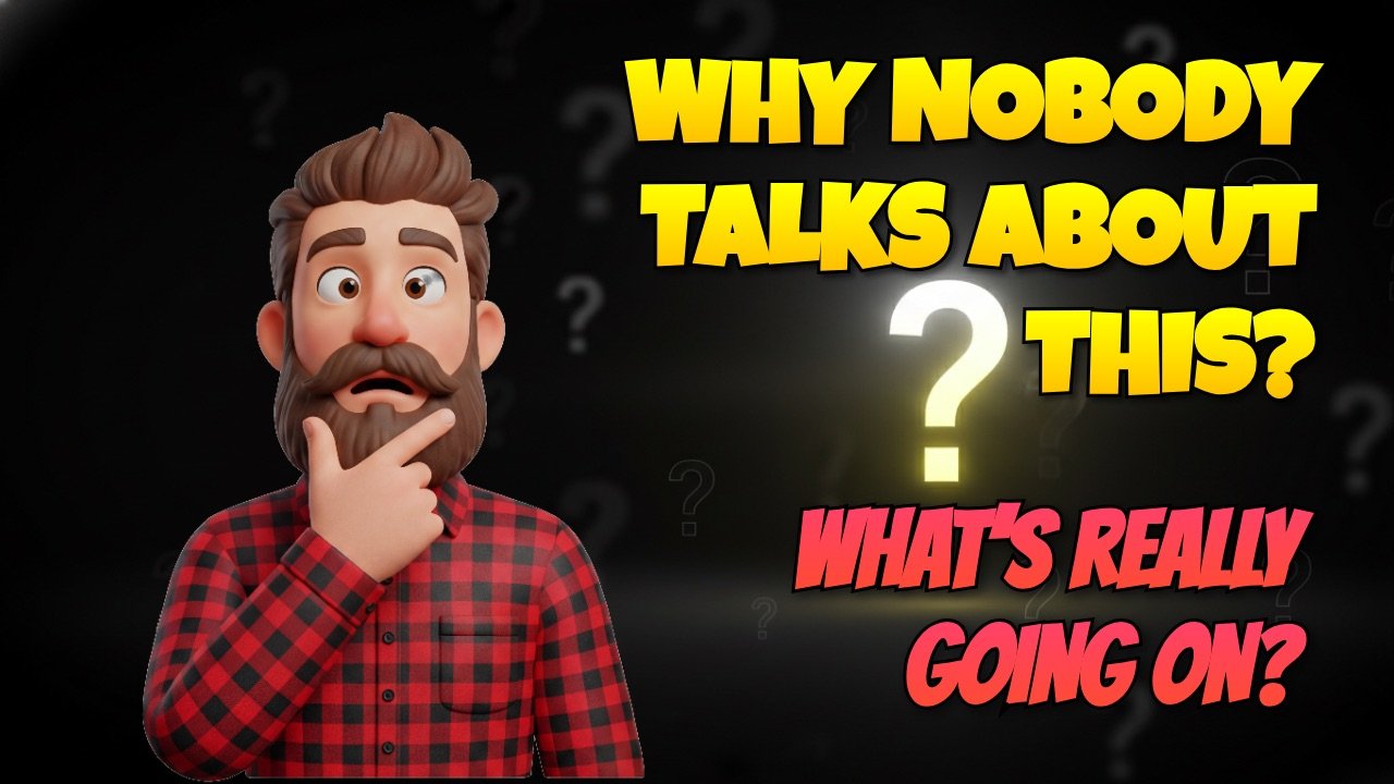 Curiosity-inducing lifestyle commentary YouTube thumbnail with high-energy portrait and contrast text